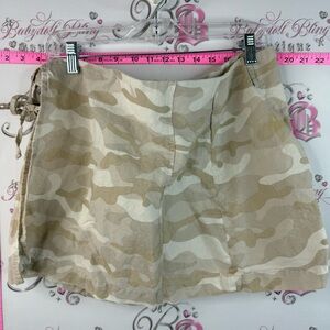 Zara mini skirt tie up cargo pocket style mini Beige Camouflage Mini Skirt